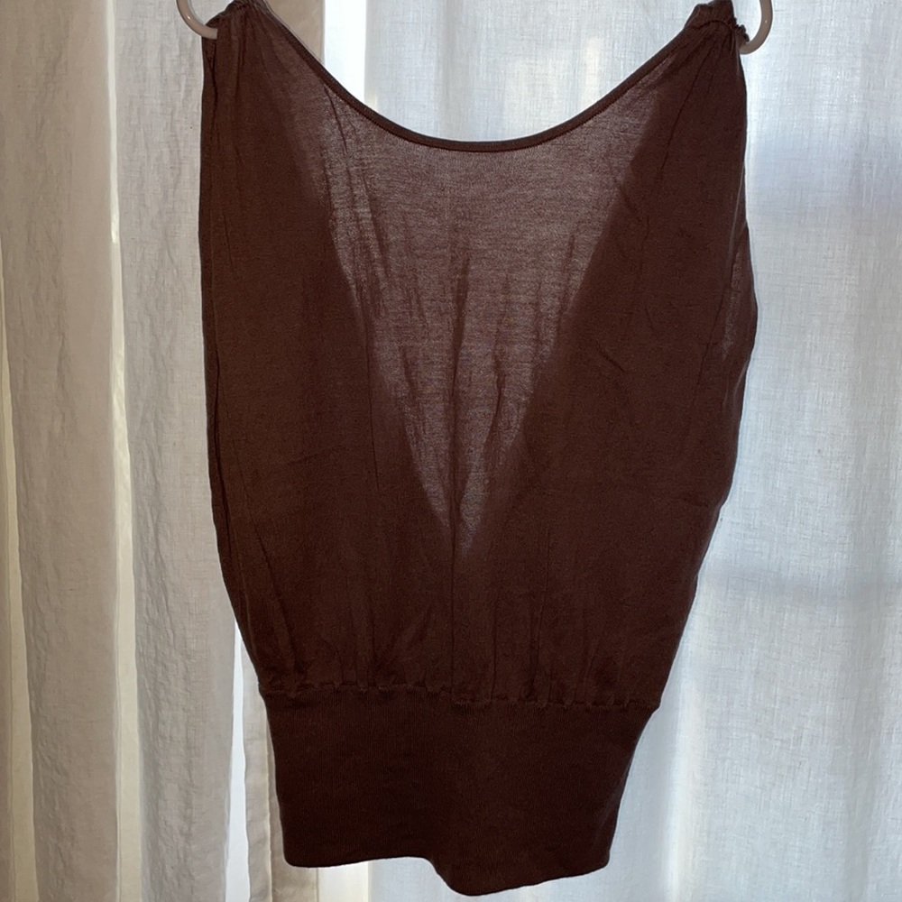Light rose sleeveless open back sweater top